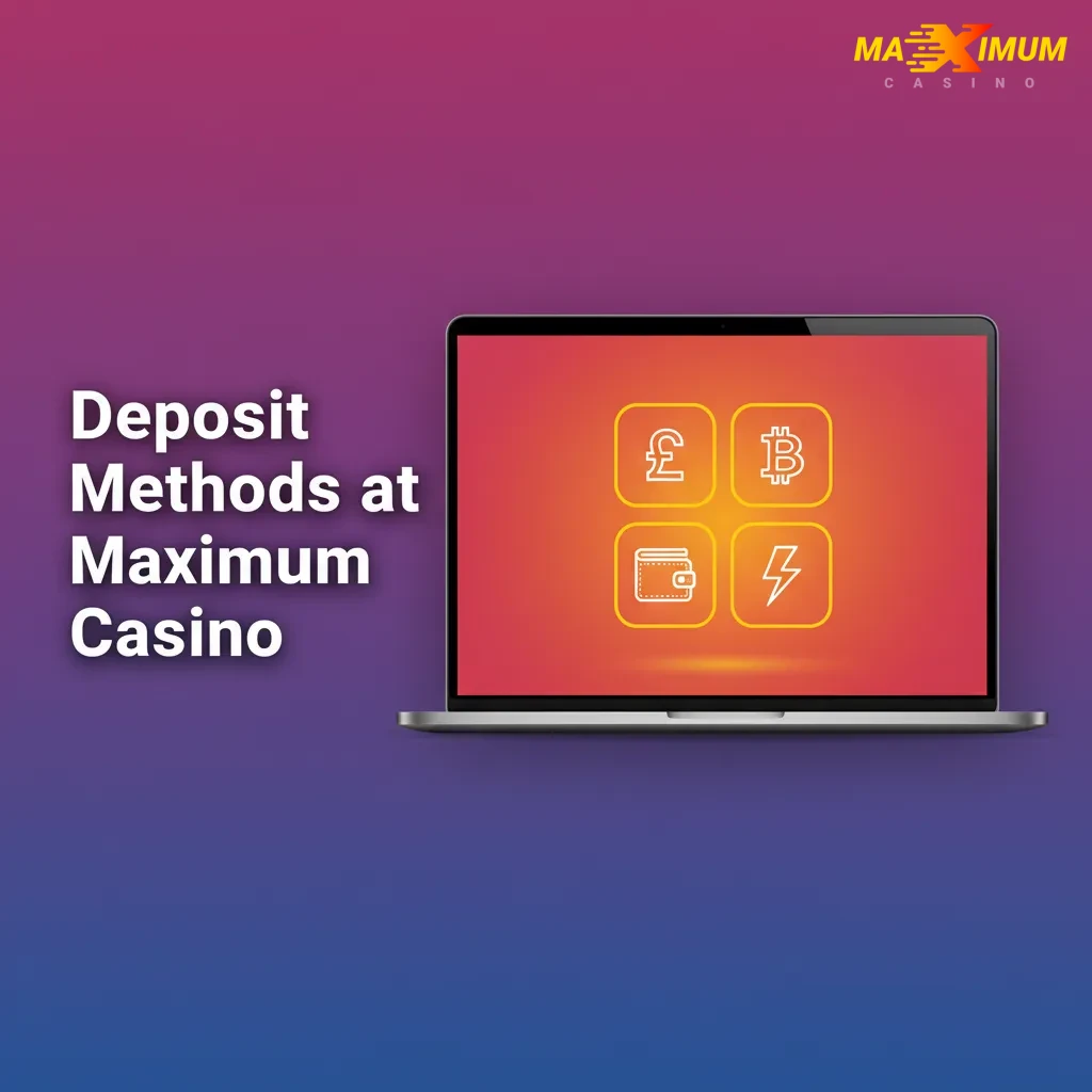 Maximum Casino cashier deposit in GBP showing Visa/Mastercard debit, bank transfer, e-wallets, and deposit limit.