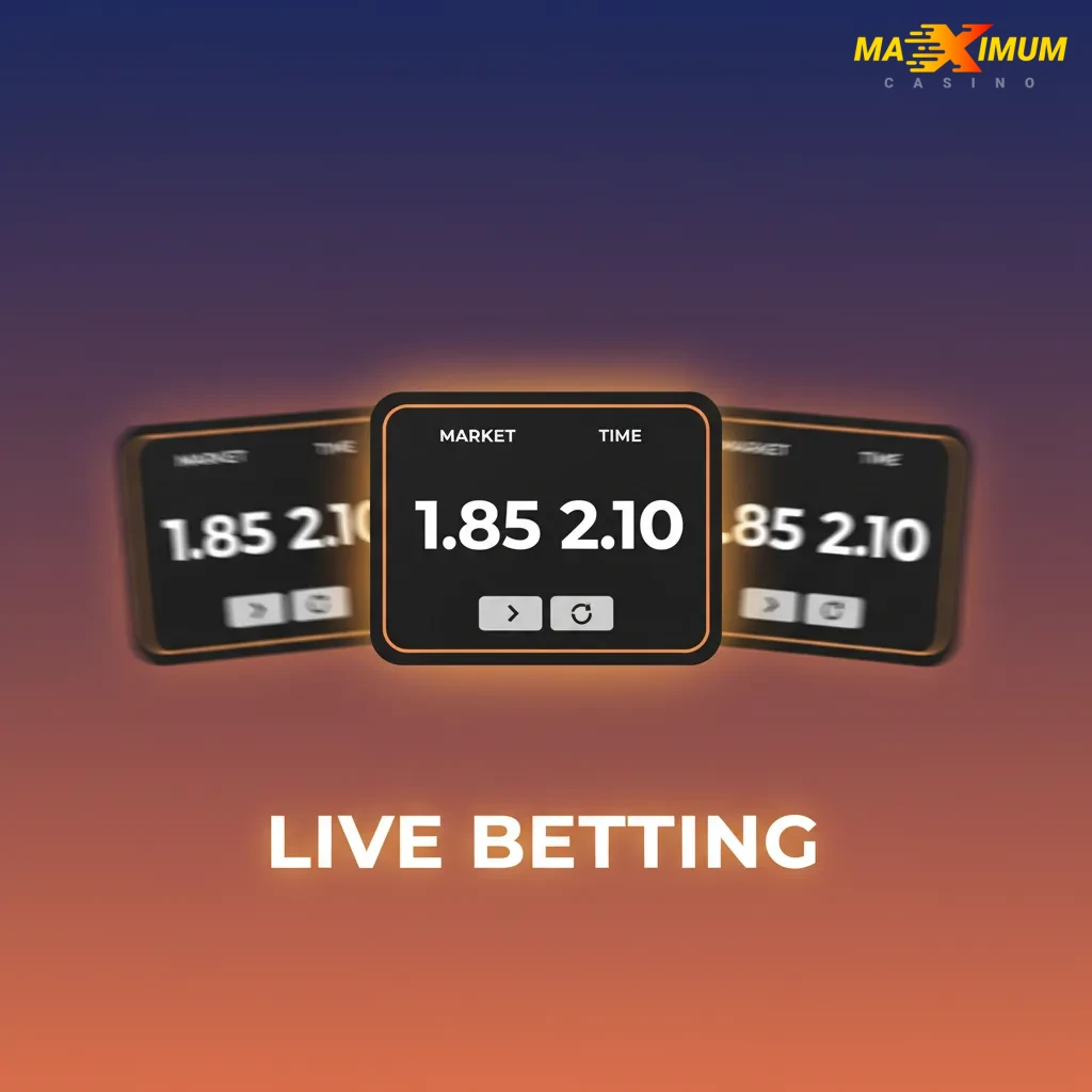 Live betting screen with in‑play odds, live scores and stats, quick‑stake presets and cash‑out options across major sports.